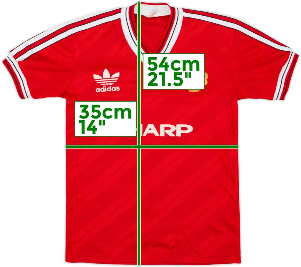 1986-88 Manchester United Home Shirt - 7/10 - (L.Boys)