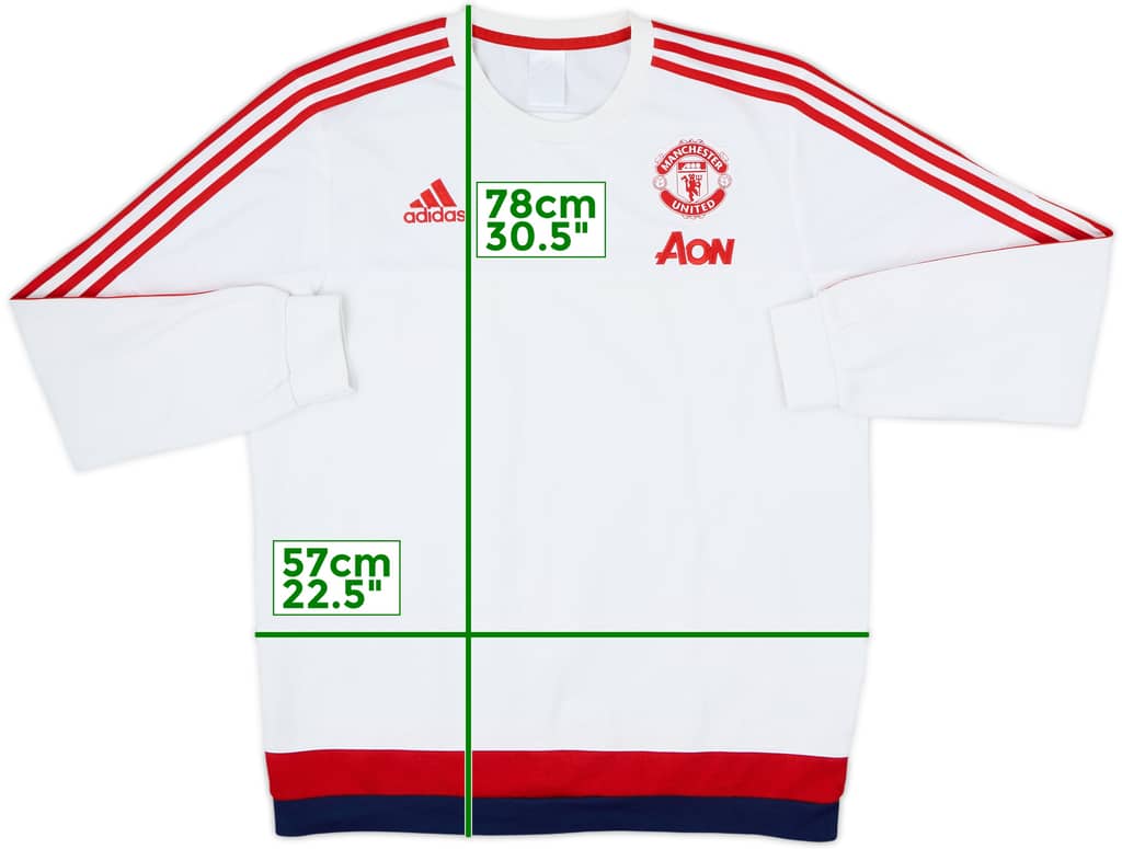 2015-16 Manchester United adidas Sweat Top - 7/10 - (L)