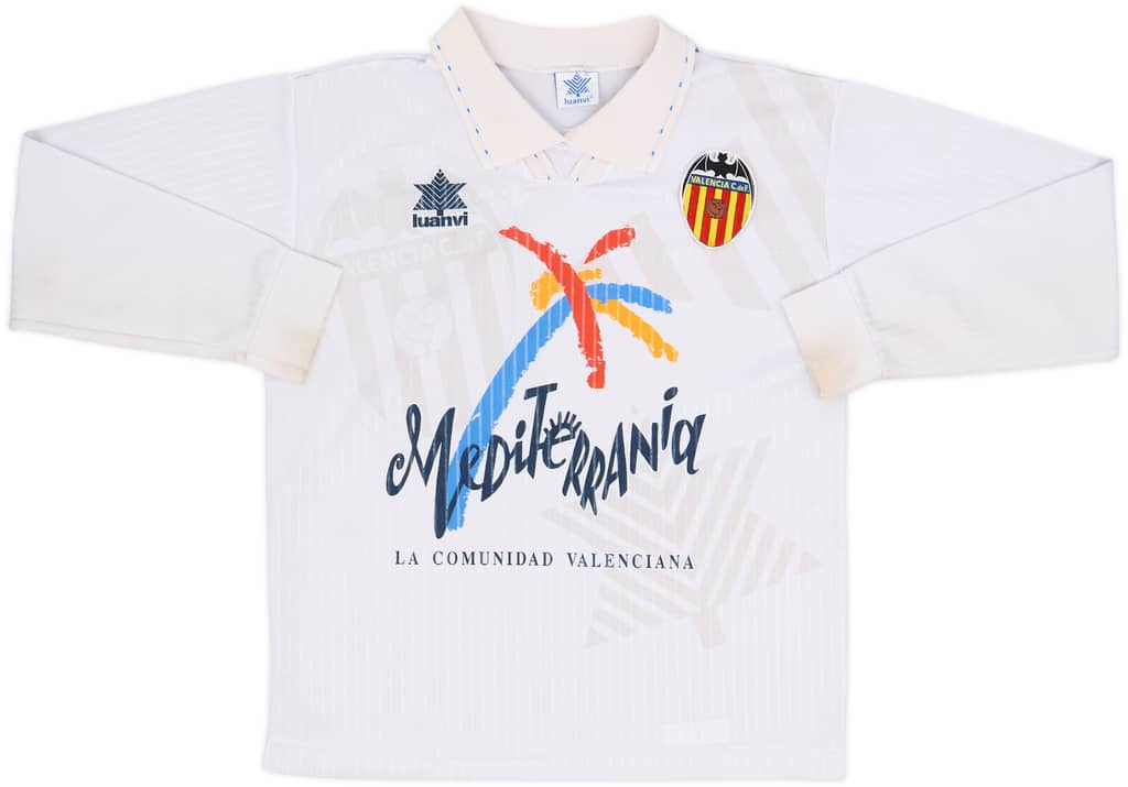 1993-94 Valencia Home L/S Shirt - 8/10 - (L.Boys)