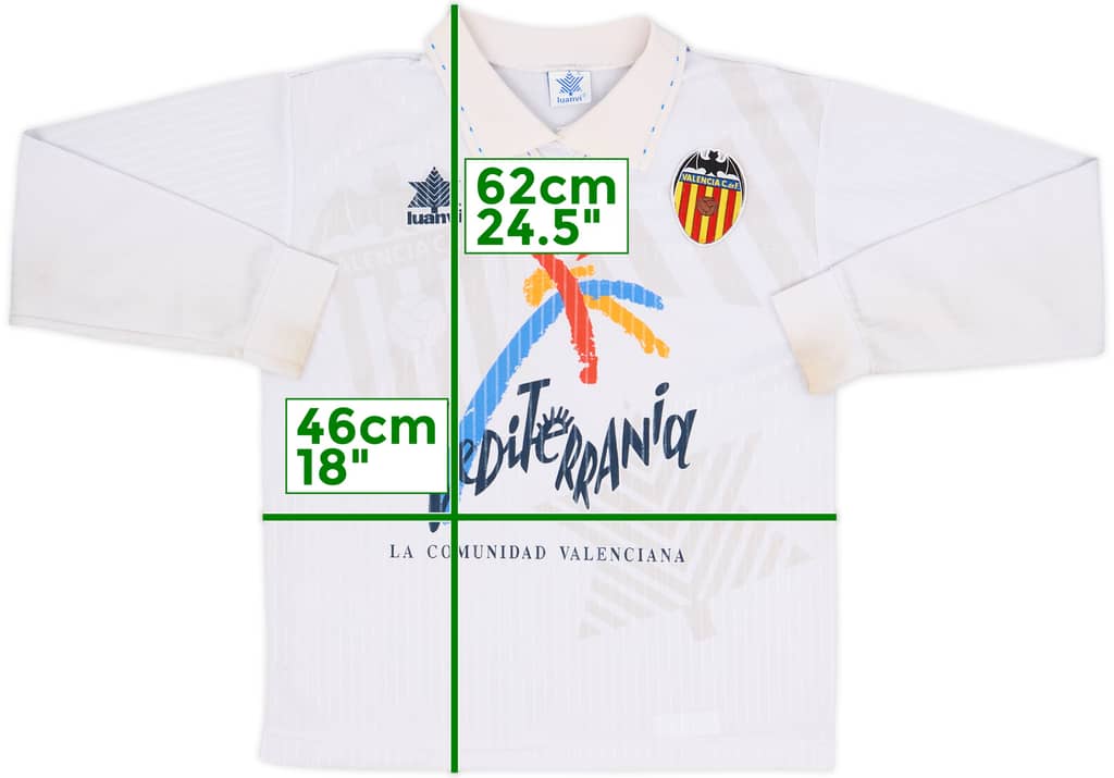 1993-94 Valencia Home L/S Shirt - 8/10 - (L.Boys)