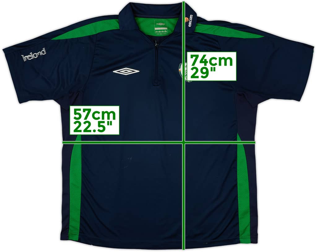 2007-08 Ireland Umbro 1/4 Zip Polo Shirt - 6/10 - (L)
