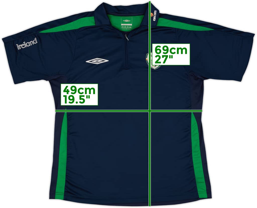 2007-08 Ireland Umbro 1/4 Zip Polo Shirt - 7/10 - (M)