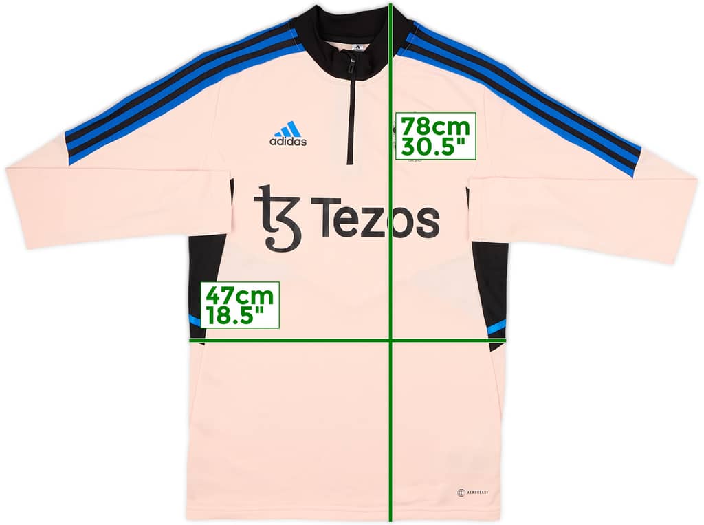 2022-23 Manchester United adidas Top de entrenamiento 1/4 Cremallera - 8/10 - (S)