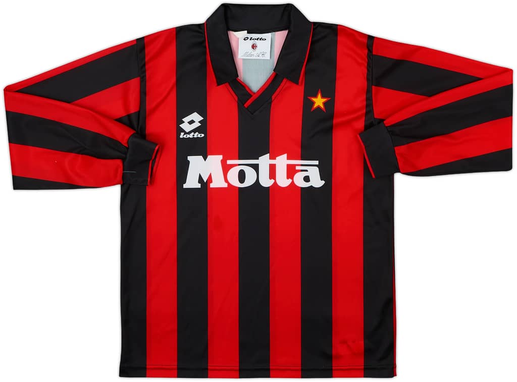 1993-94 AC Milan Home L/S Shirt - 8/10 - (XL.Boys)