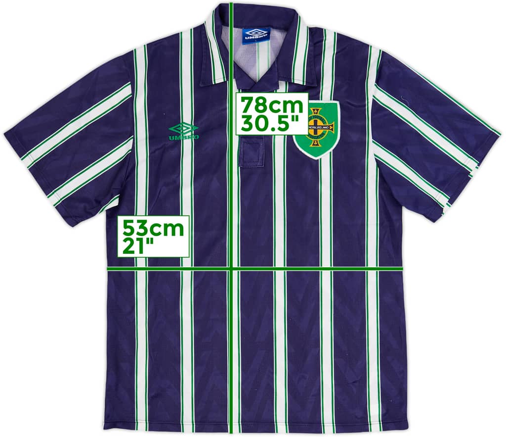 Camiseta de visitante de Northern Ireland 1992-94 - 8/10 - (L)