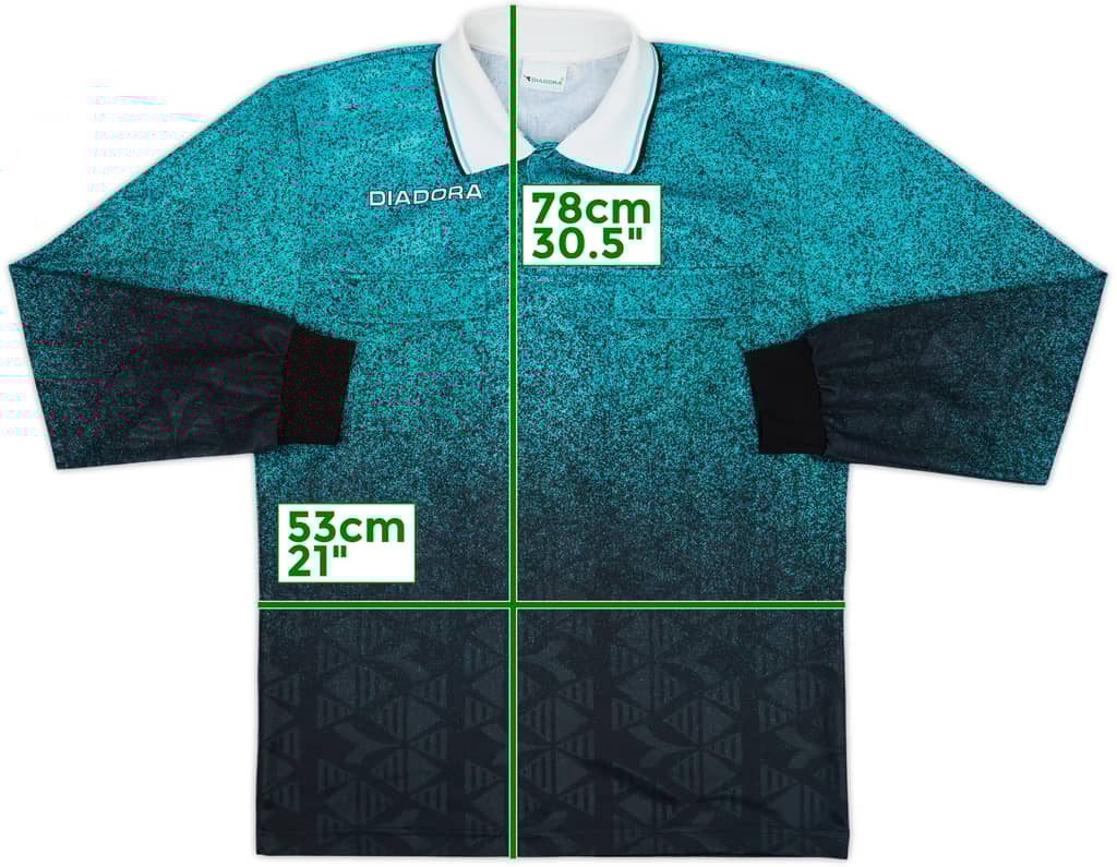 1990s Italia FIGC Diadora Camiseta Manga Larga Árbitro - 9/10 - (L)