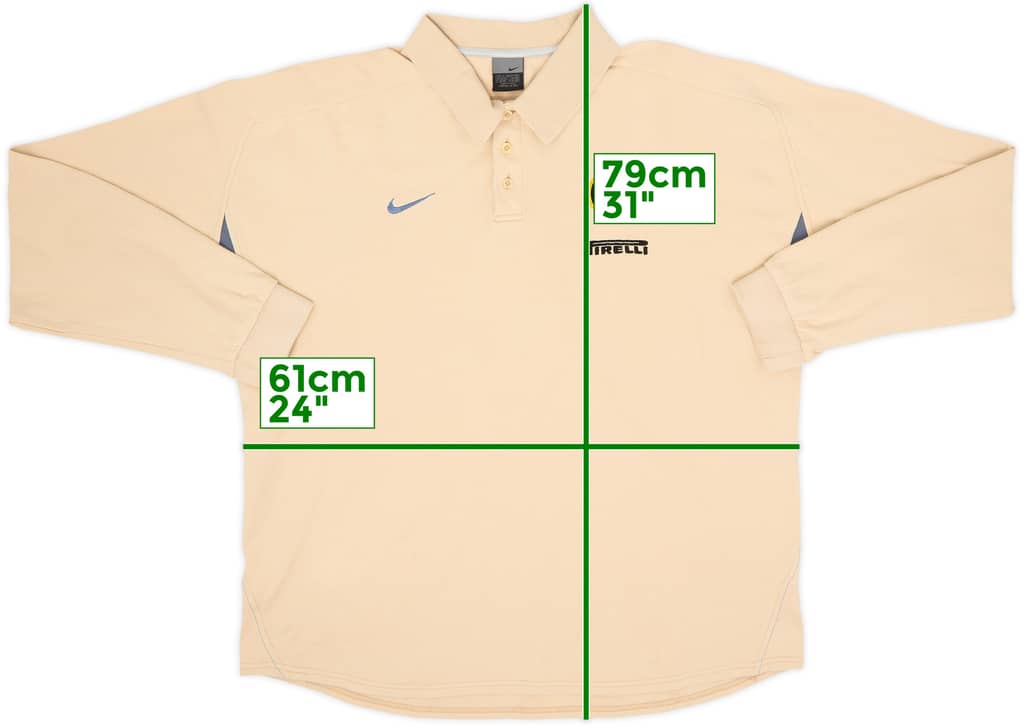 Camiseta Polo L/S Nike del Inter Milan 2002-03 - 8/10 - (XL)