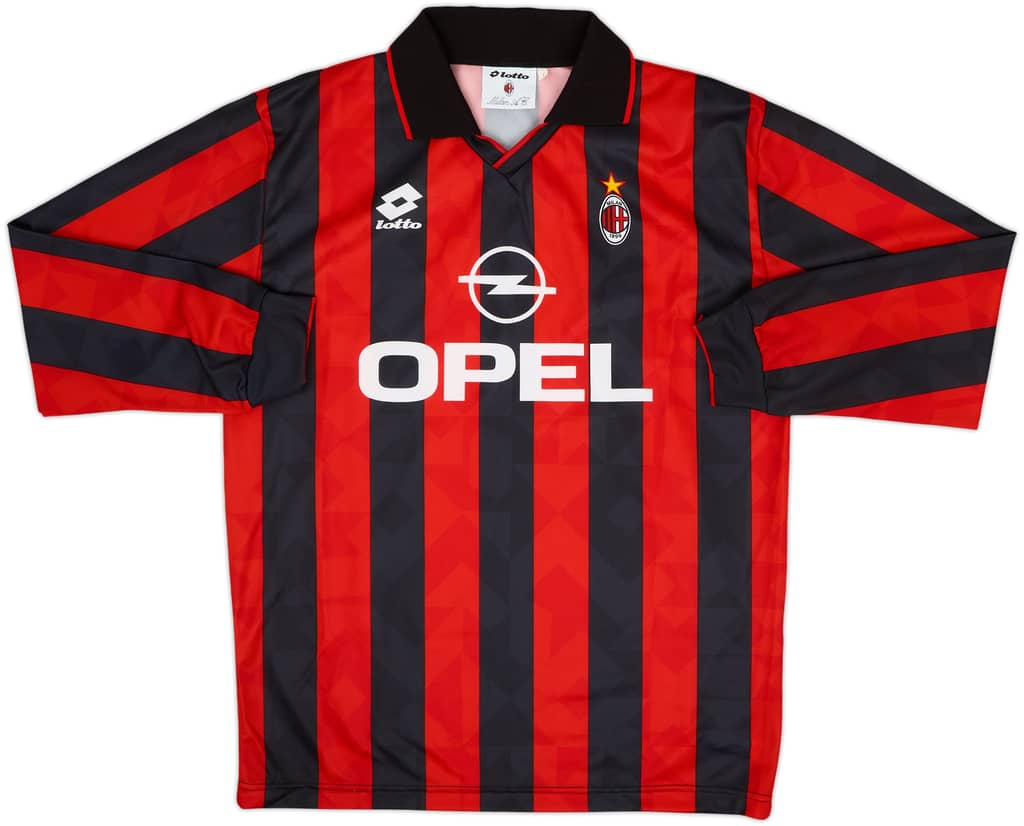 1995-96 AC Milan Home L/S Shirt - 9/10 - (L)