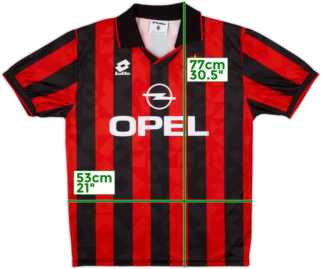 1994-95 AC Milan Home Shirt - 8/10 - (L)