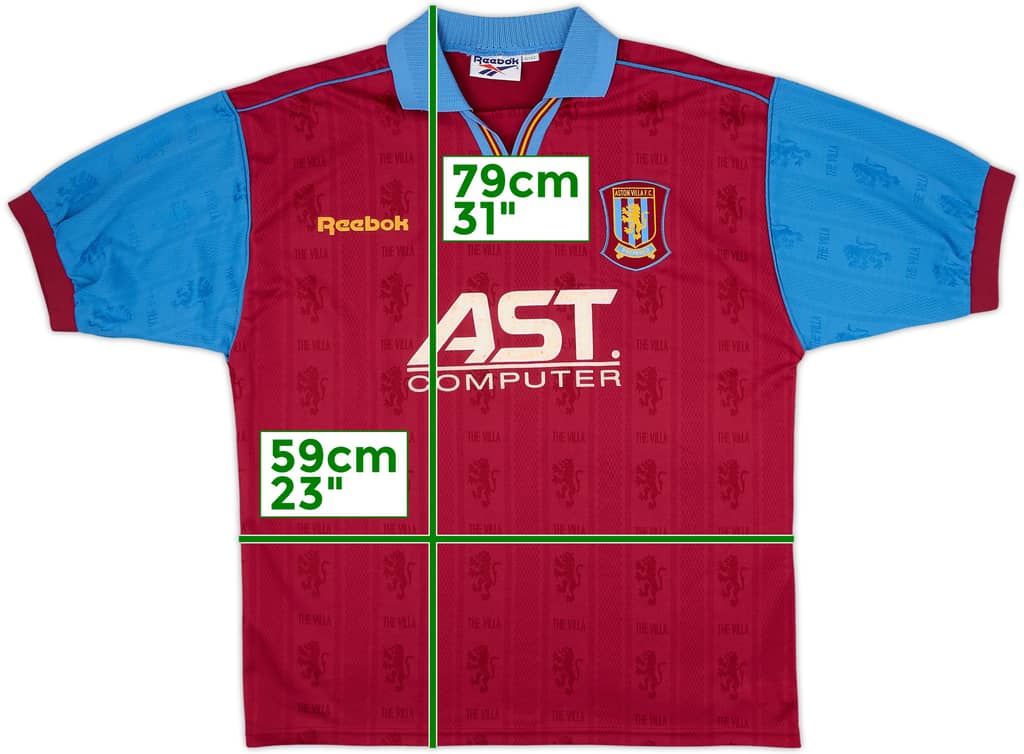 1995-97 Aston Villa Home Shirt - 8/10 - (L)