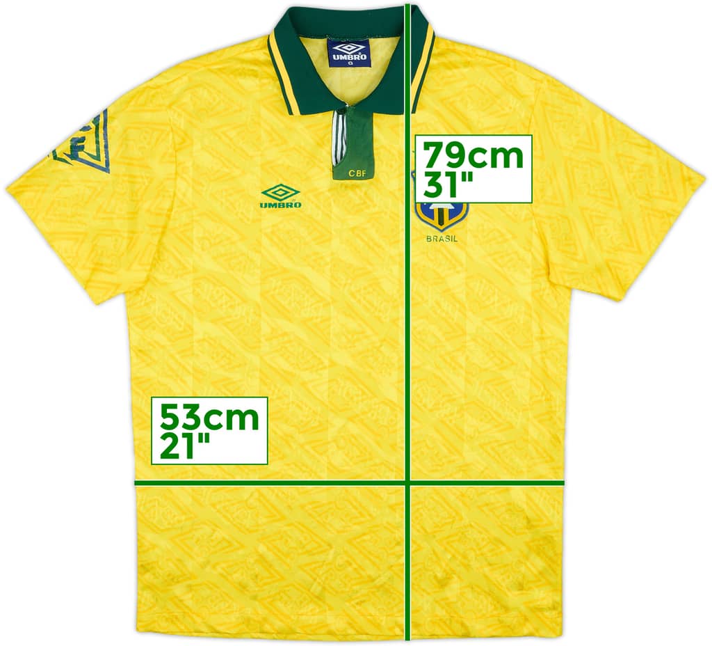 1991-93 Brazil Home Shirt - 7/10 - (L)