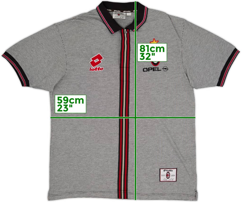 1997-98 AC Milan Lotto Polo Shirt - 9/10 - (XXL)