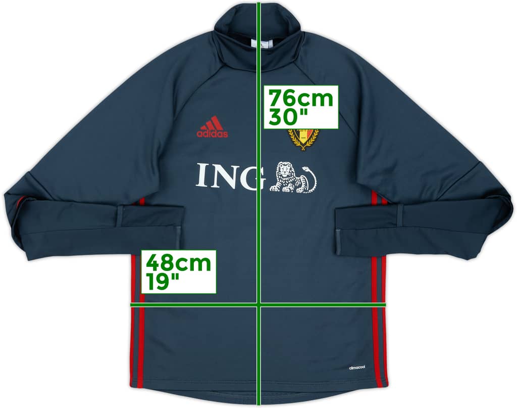 2015-16 Belgium adidas 1/4 Zip Drill Top - 8/10 - (S)