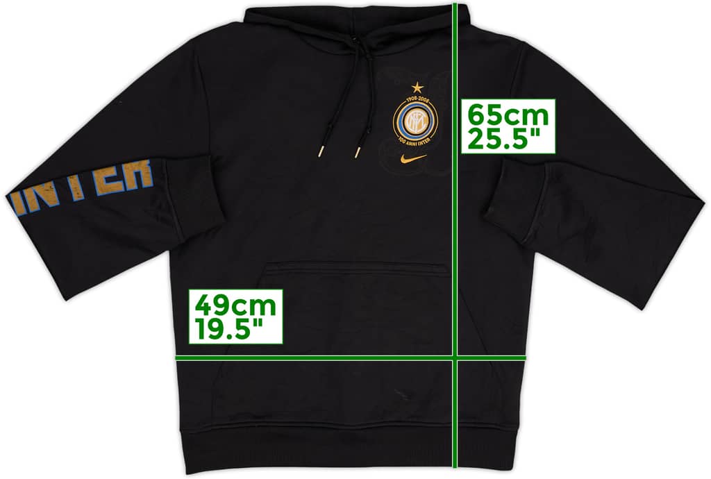 2008-09 Inter Milan Nike Hooded Sweat Top - 7/10 - (S)
