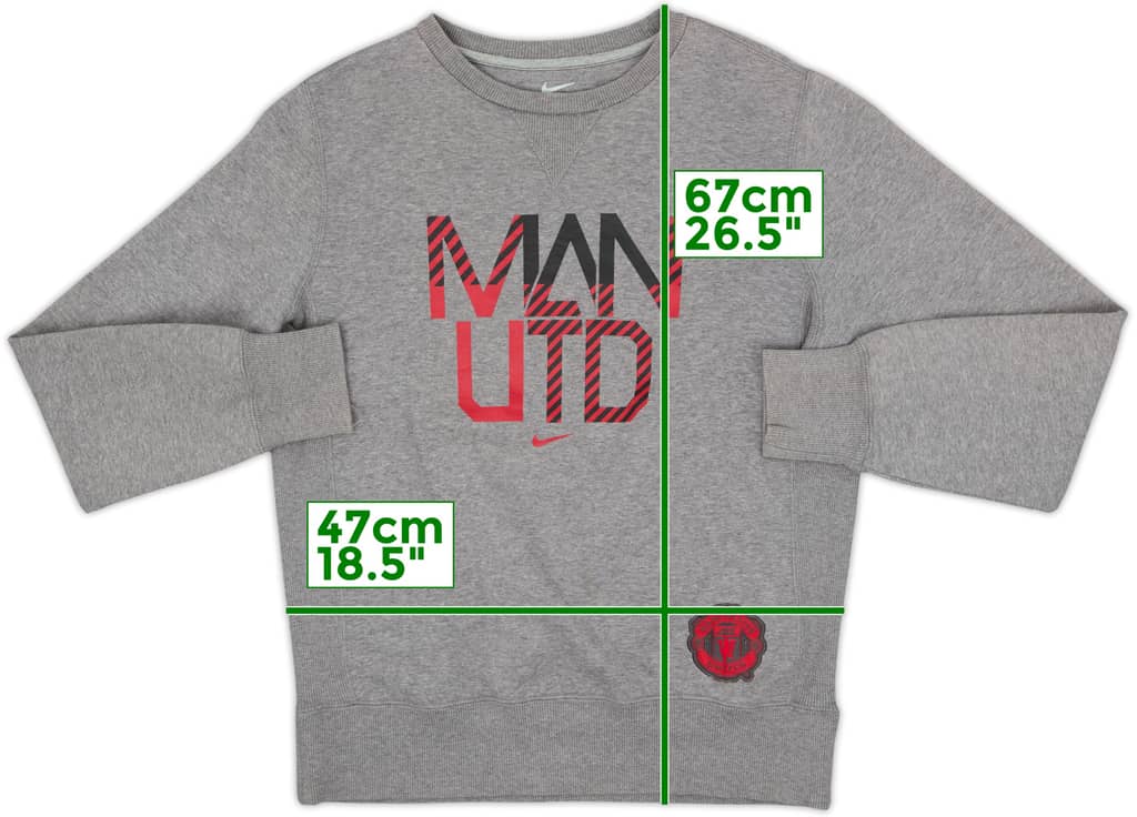 2012-13 Manchester United Nike Sweat Top - 8/10 - (L)