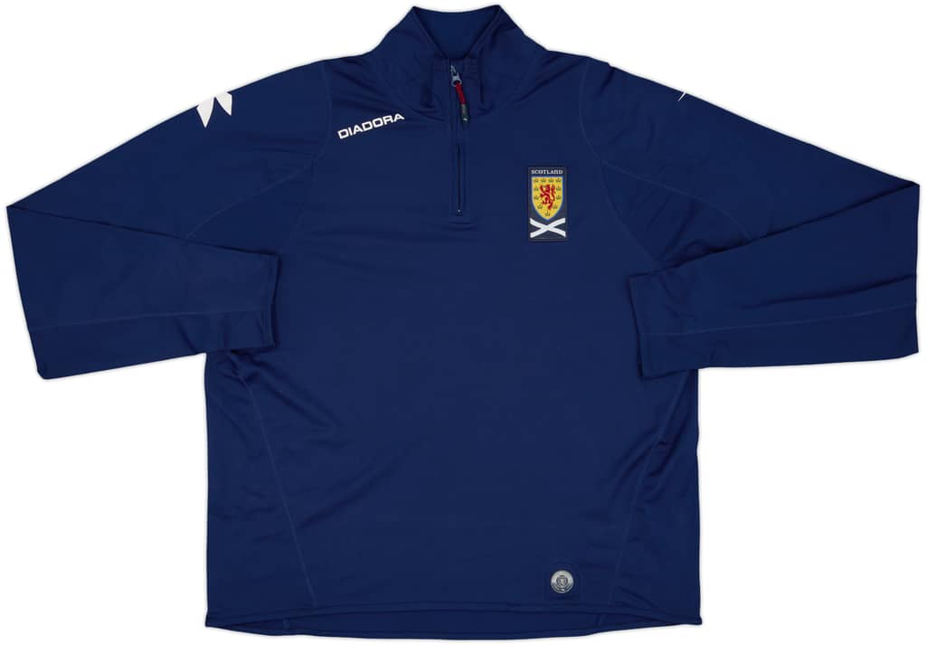 2007-08 Scotland Diadora 1/4 Zip Drill Top - 8/10 - (XXL)