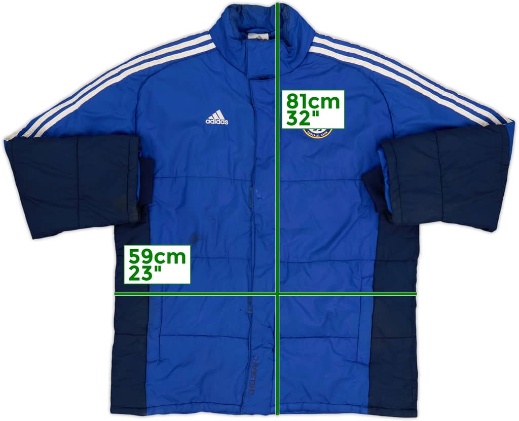 2007-08 Chelsea adidas Padded Bench Coat - 4/10 - (L)