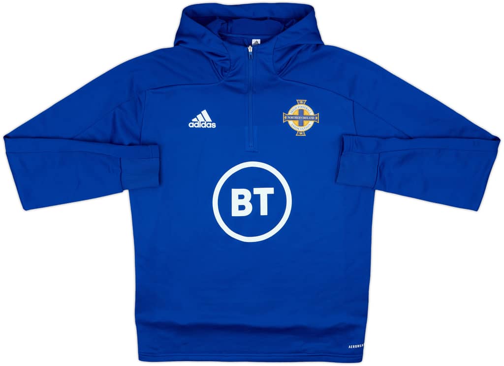 2019-20 Northern Ireland adidas Hooded 1/4 Zip Drill Top - 9/10 - (M)