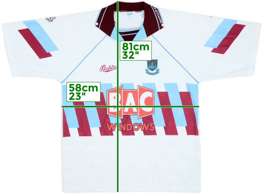 1991-92 West Ham United Third Shirt - 9/10 - (L)