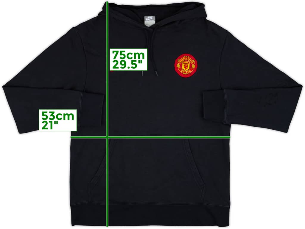 2009-10 Manchester United Nike Hooded Sweat Top - 7/10 - (L)