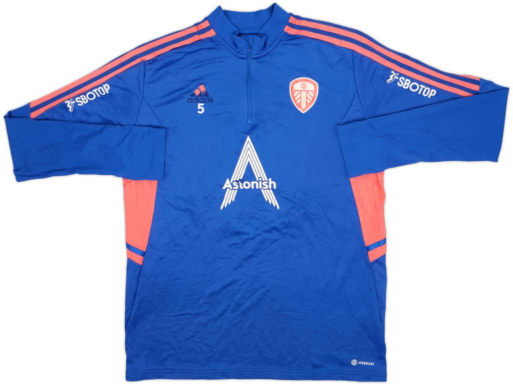 2022-23 Leeds United Player Issue adidas 1/4 Zip Drill Top #4 - 5/10 - (L)