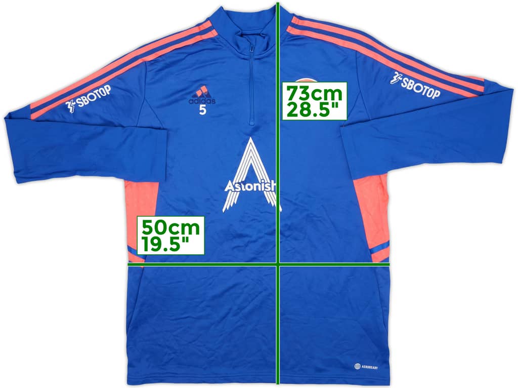 2022-23 Leeds United Player Issue adidas 1/4 Zip Drill Top #4 - 5/10 - (L)