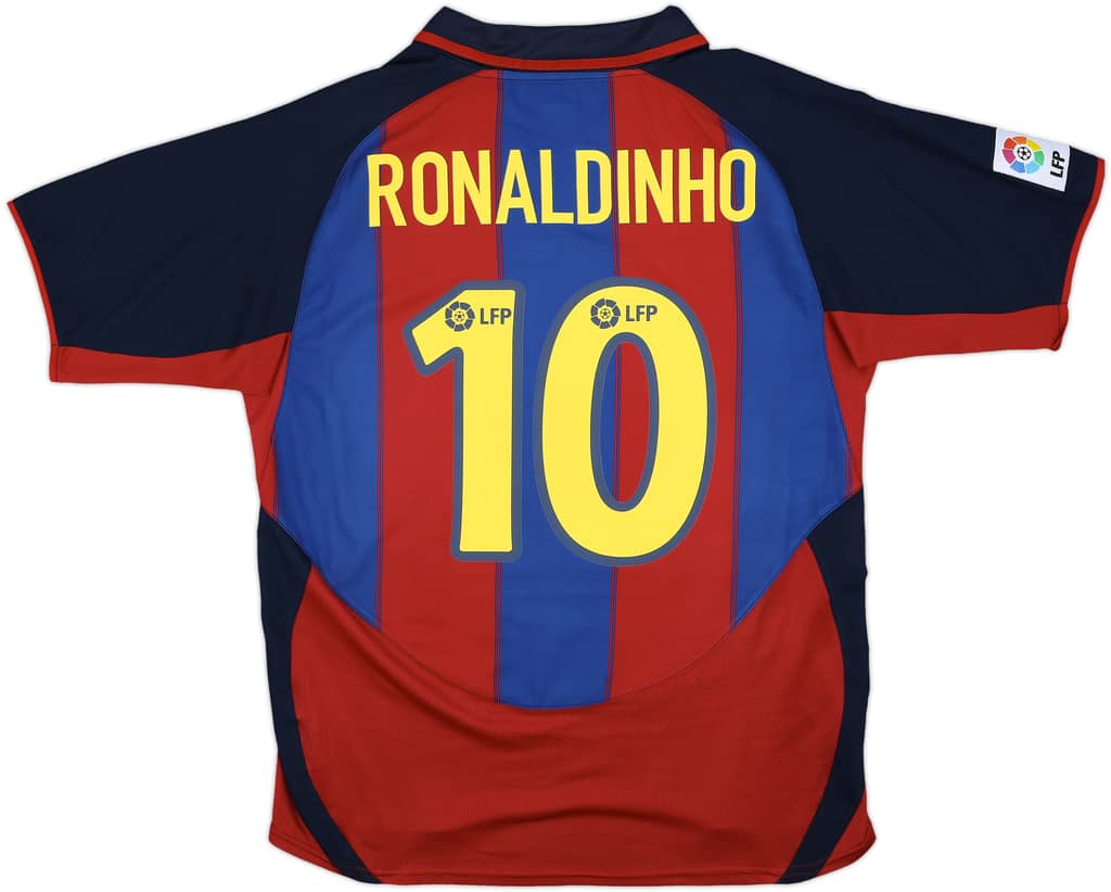2003-04 Barcelona Home Shirt Ronaldinho #10 - 6/10 - (M)