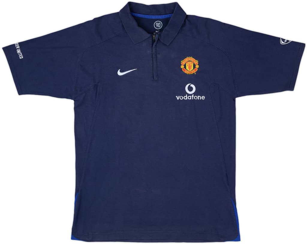 2005-06 Manchester United Nike 1/4 Zip Polo Shirt - 8/10 - (M)