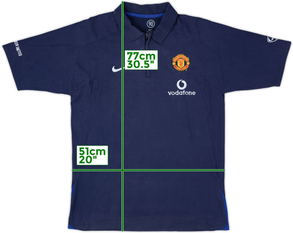 2005-06 Manchester United Nike 1/4 Zip Polo Shirt - 8/10 - (M)