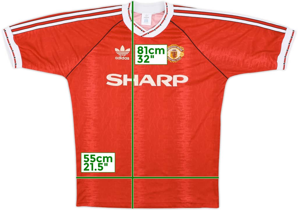 1990-92 Manchester United Home Shirt - 7/10 - (M/L)