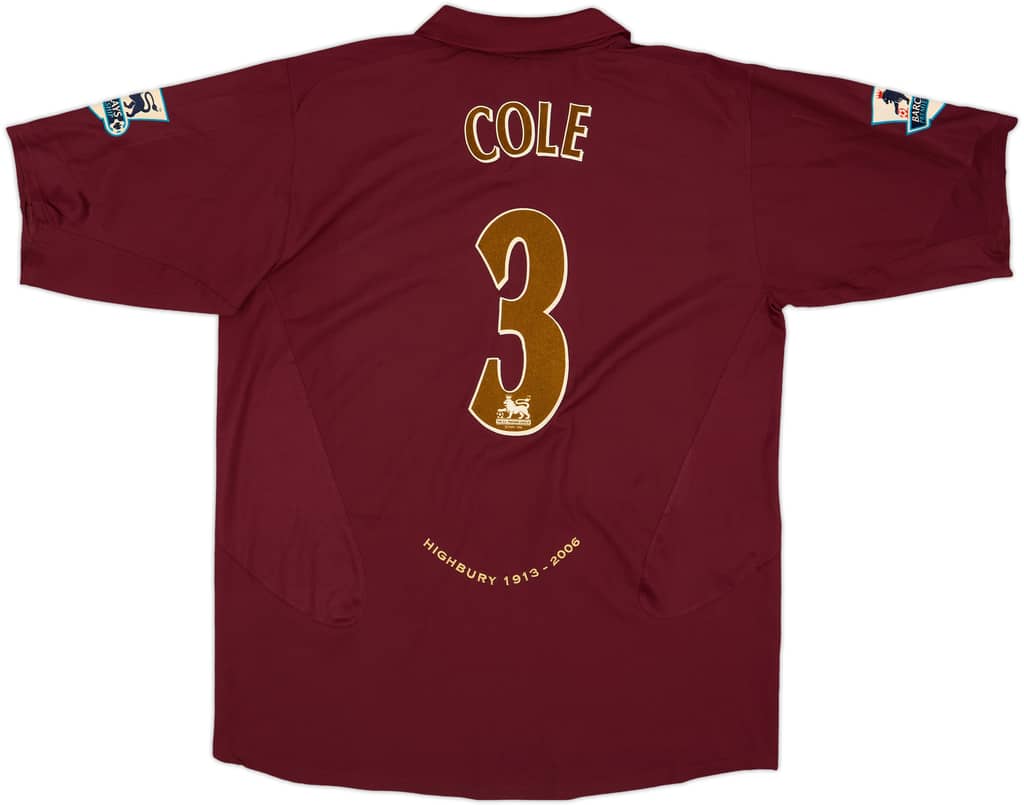 2005-06 Arsenal Home Shirt Cole #3 (XXL)