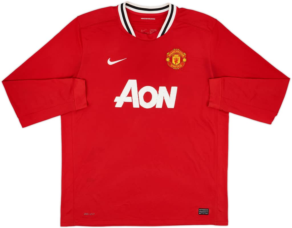 2011-12 Manchester United Home L/S Shirt - 5/10 - (XXL)