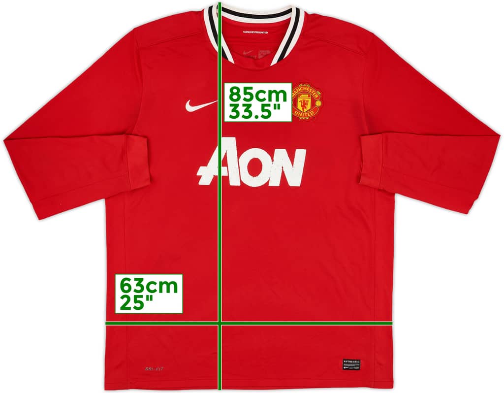 2011-12 Manchester United Home L/S Shirt - 5/10 - (XXL)
