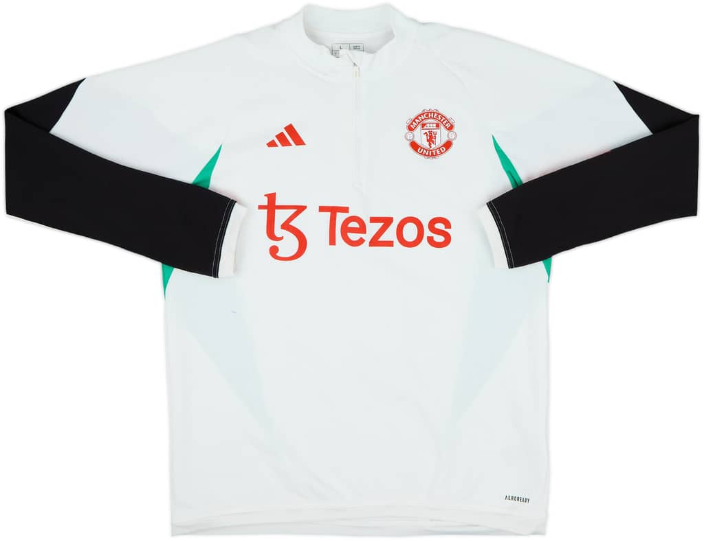 2023-24 Manchester United adidas 1/4 Zip Drill Top - 7/10 - (L)