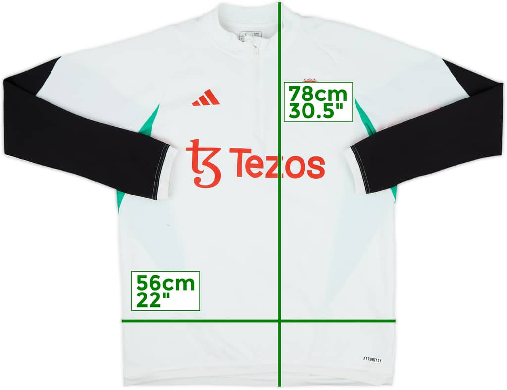 2023-24 Manchester United adidas 1/4 Zip Drill Top - 7/10 - (L)