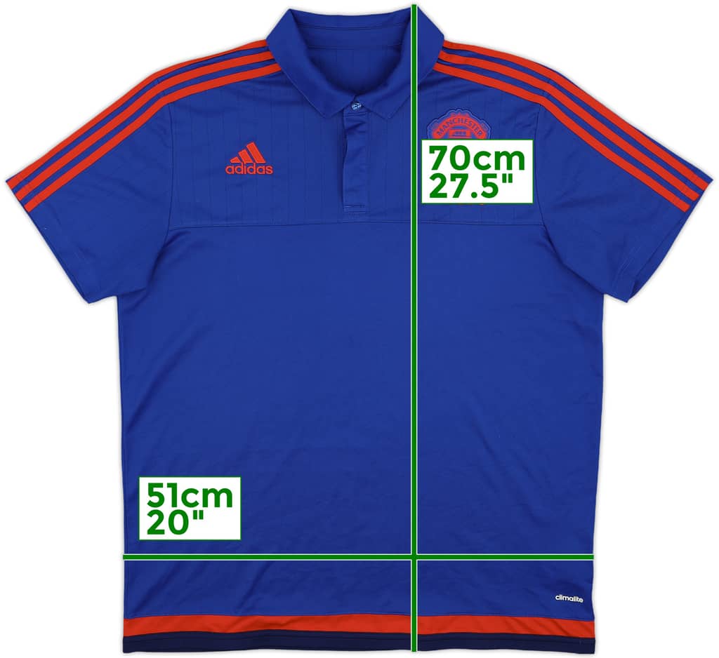 2015-16 Manchester United adidas Polo Shirt - 9/10 - (XL)