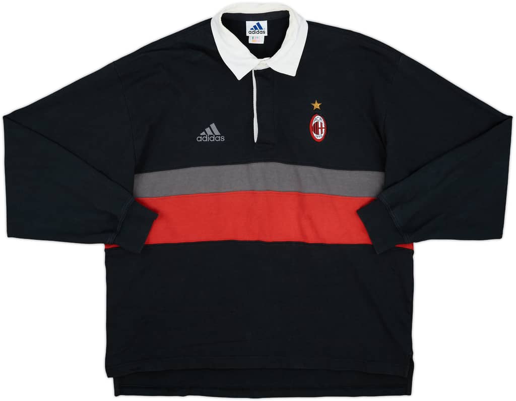 2000-01 AC Milan adidas Polo L/S Shirt - 8/10 - (L)
