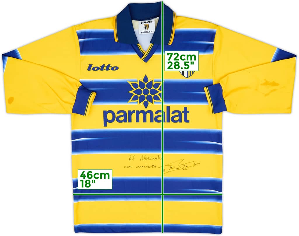 1998-99 Parma Signed Home L/S Shirt - 7/10 - (XL.Boys)