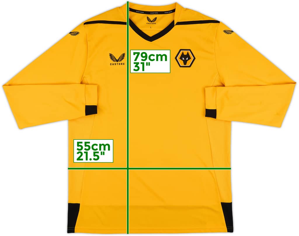 2022-23 Wolves Home L/S Shirt - 8/10 - (L)