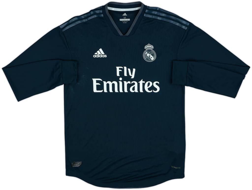 2018-19 Real Madrid Authentic Away L/S Shirt - 6/10 - (M)