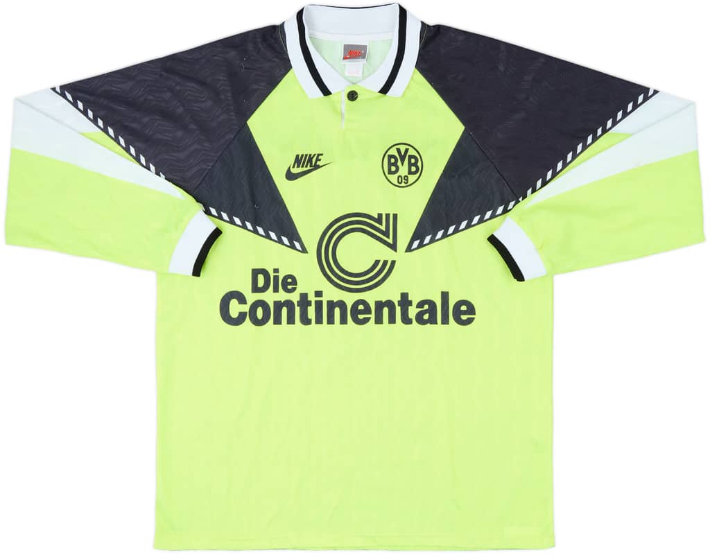 1990-91 Borussia Dortmund Home L/S Shirt - 8/10 - (L)