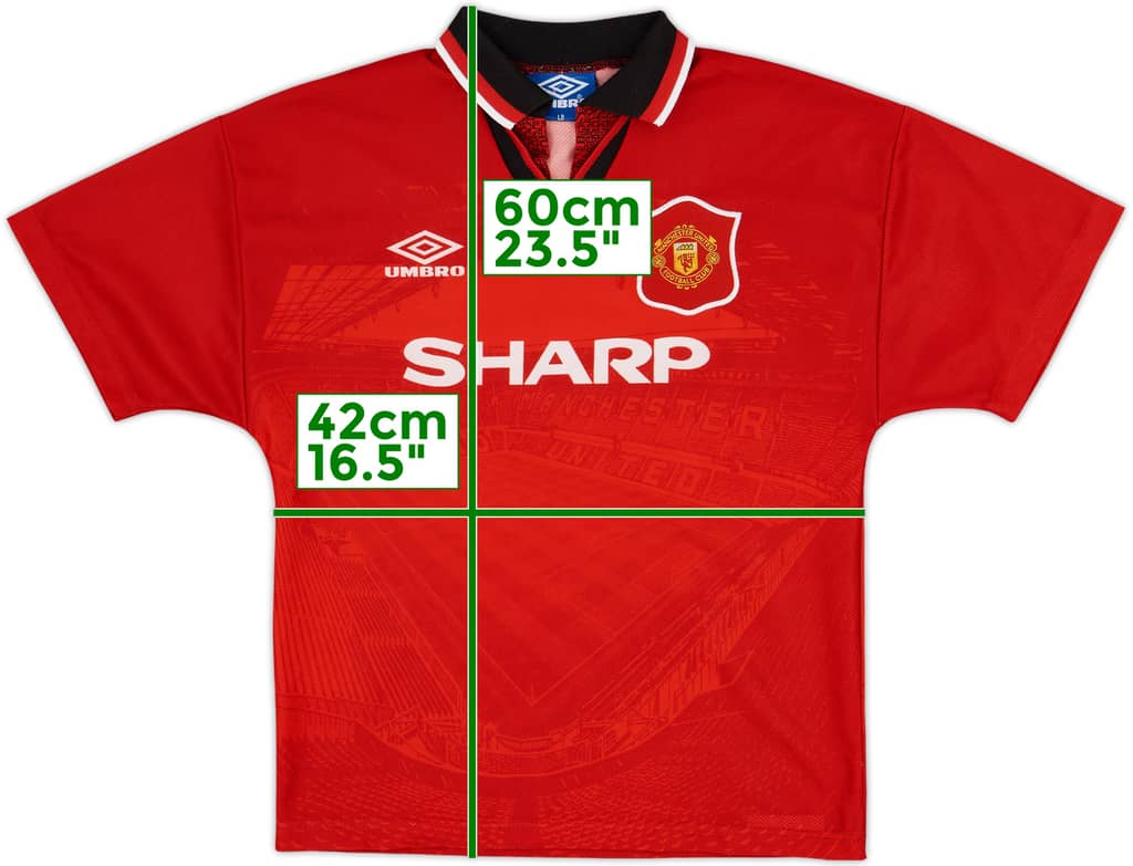 1994-96 Manchester United Home Shirt - 8/10 - (L.Boys)