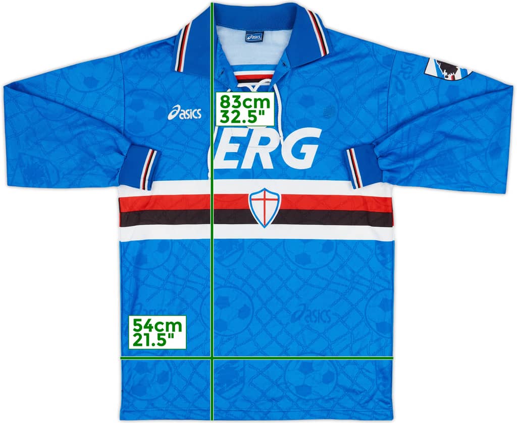 1994-95 Sampdoria Home L/S Shirt - 8/10 - (XL)