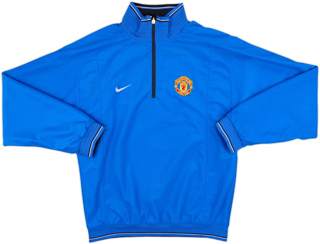 2002-03 Manchester United Nike Reversible 1/4 Zip Drill Top - 8/10 - (M)