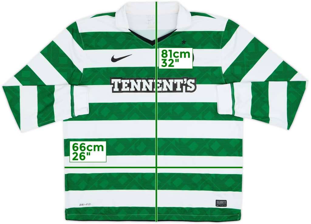 2010-12 Celtic Home L/S Shirt - 5/10 - (XXL)