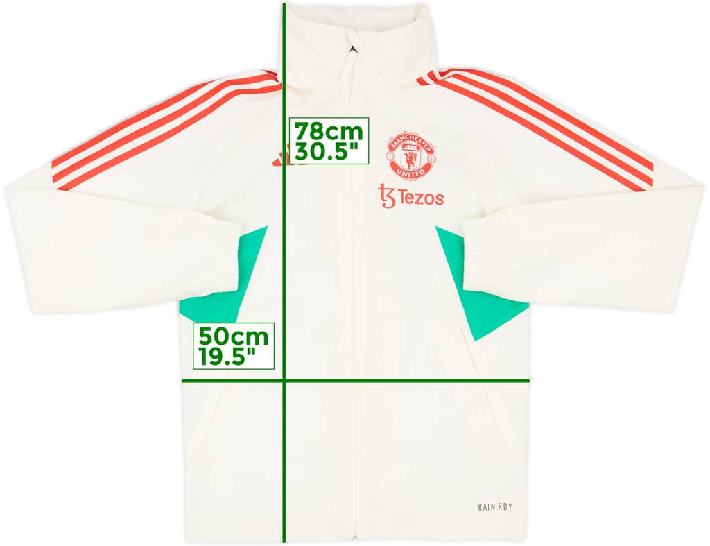 2023-24 Manchester United adidas Hooded Rain Jacket - 7/10 - (XS)