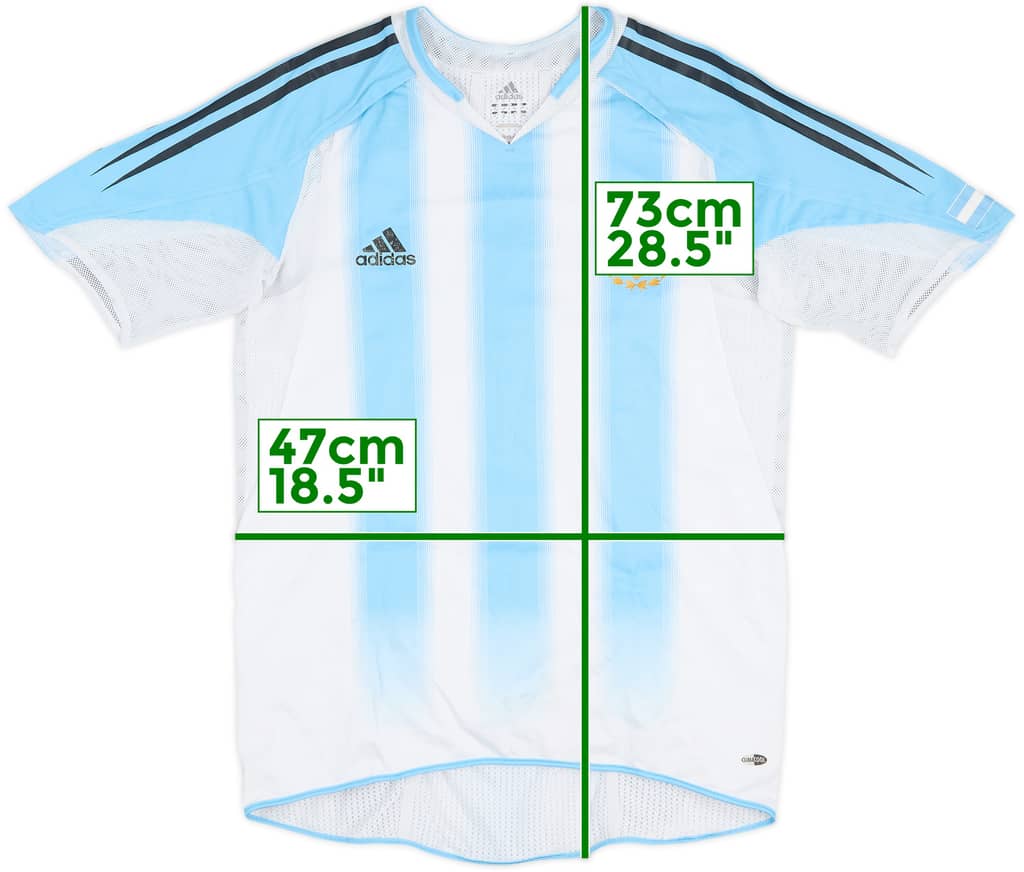 Camiseta de local versión jugador de Argentina 2004-05 - 5/10 - (M)
