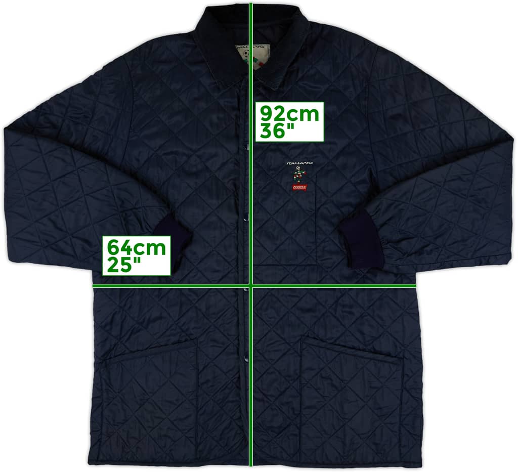 1990 Italia 90 Carrera Quilted Bench Coat - 9/10 - (XXL)