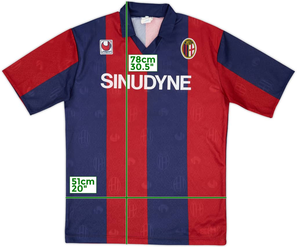 1991-93 Bologna Basic Home Shirt - 9/10 - (XL)