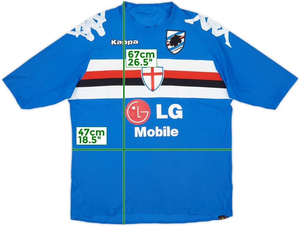 2005-07 Sampdoria Player Issue Coppa Italia Home Shirt - 5/10 - (XL)